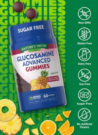 Glucosamina 160mg, 60 Gomas Sabor Laranja e Abacaxi, Nature's Truth