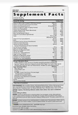 Multivitamínico Ultra Mega Energy & Metabolism, 180 Cápsulas, GNC