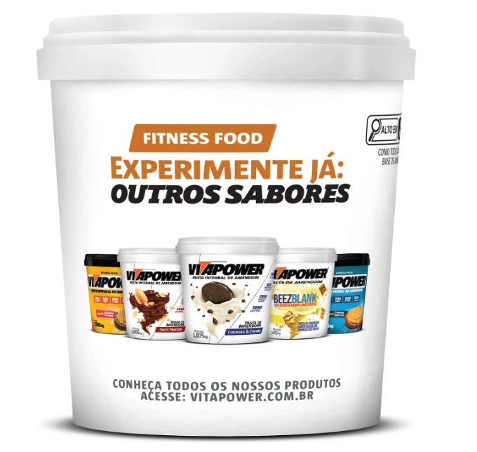 Vitapower Pasta de Amendoim Gourmet, 1.005g Sabor Brownie Cream, Vitafor