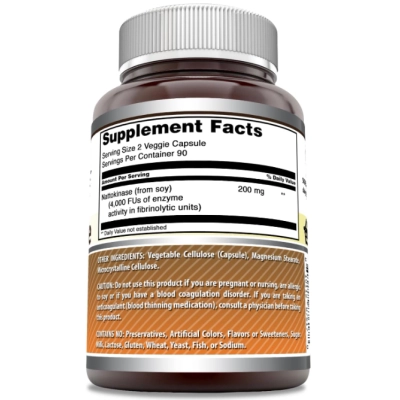 Nattokinase 200mg, 4000FU, 180 cápsulas, Amazing Formulas