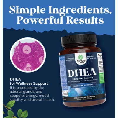 DHEA 25mg, 60 Cápsulas, Natures Craft