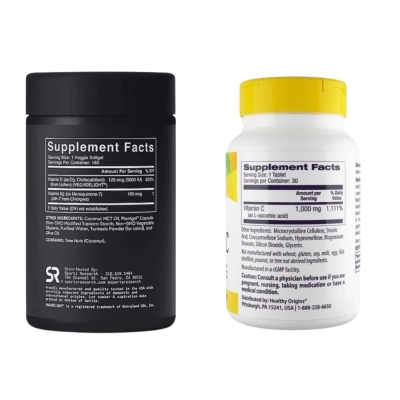 Kit Saúde Óssea e Imunidade, Vitamina C, Vitamina D3 5000UI + K2