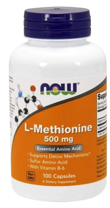 L-Methionine, 500mg, 100 Cápsulas, Now