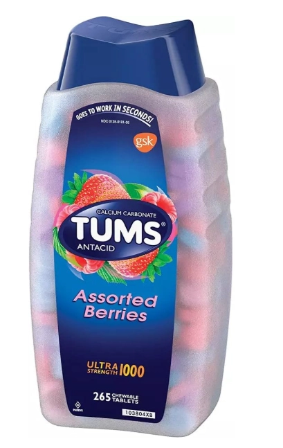 Tums Antiácido Ultra Strength ,  265 Comprimidos Mastigáveis Sabor Frutas Vermelhas, Versão Original