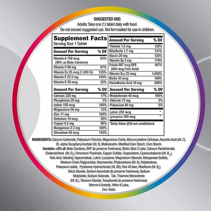 Centrum Silver Adults 50+, 325 Comprimidos, Importado