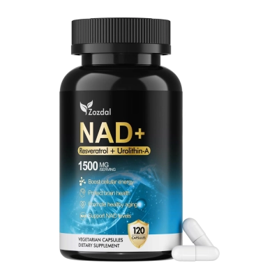 NAD+ 1500mg, Suporte à Energia Celular, Metabolismo e Saúde Mitocondrial, 120 Cápsulas, Zozdal