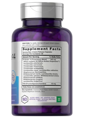 Probiotic-14, 50 bilhões, 60 Cápsulas, Horbaach