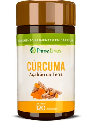 Cúrcuma Açafrão da Terra, 500mg, 120 Cápsulas, Prime Ervas