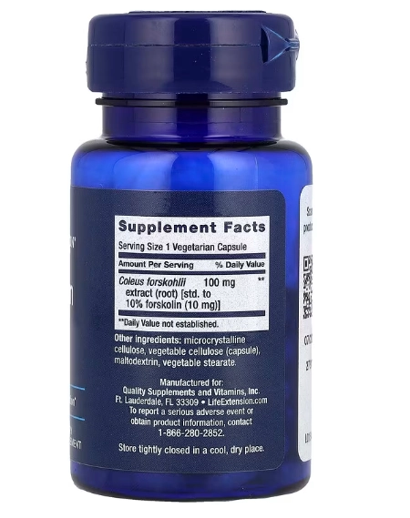 Forskolin 10mg, 60 Cápsulas, Life Extension