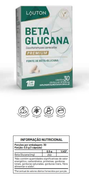 Beta Glucana, 250mg, 30 capsulas, Lauton Nutrition
