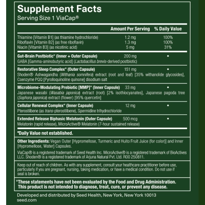 PM-02 Sleep+Restore (Sono + Restauração), 30 Cápsulas, Seed