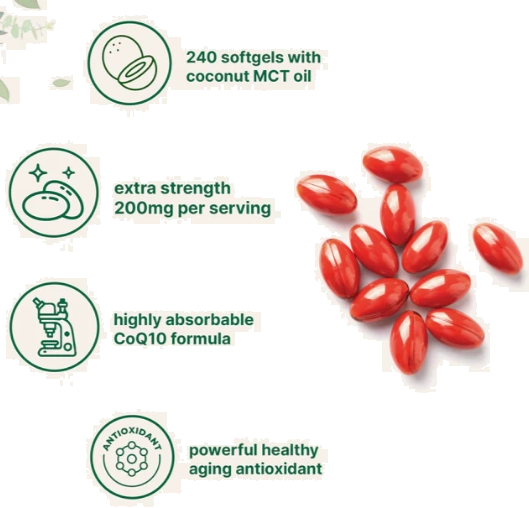 Coenzima CoQ10 200mg, 240 Cápsulas, Micro Ingredients