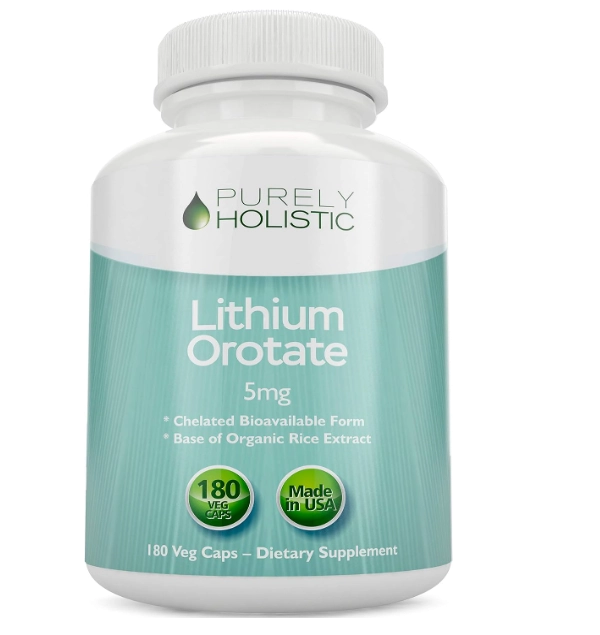 Lithium Orotate, Orotato de Lítio, 5mg, 180 Cápsulas, Purely Holistic