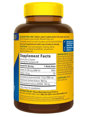 Glucosamina Condroitina Complex com MSM, 120 Comprimidos, Nature Made