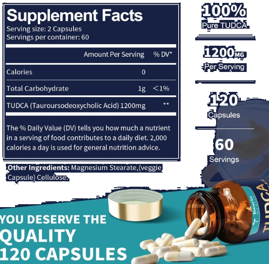 TUDCA 1200mg, 120 Cápsulas, Totaria Health