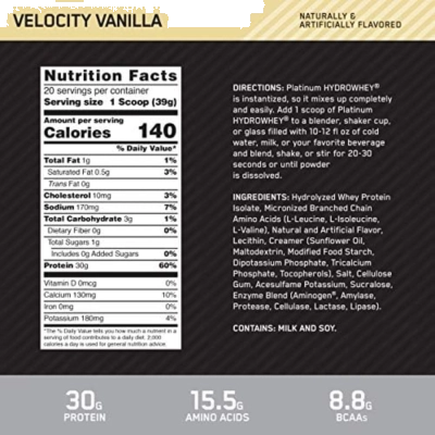 Platinum Hydro Whey, 800g, Sabores, Optimum Nutrition