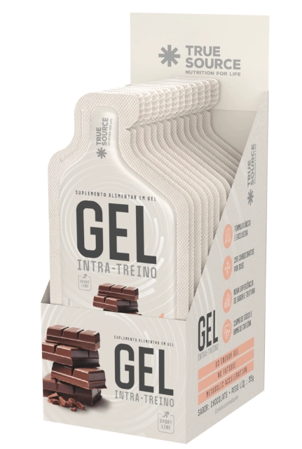 Gel Intra-Treino Sport, Sabor Chocolate, Caixa com 10 Unidades, True Source