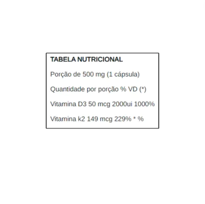 Vitamina D3 50mcg + K2 149mcg, 30 Cápsulas