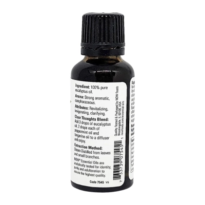 Óleo Essencial de Eucalipto 30ml, 100% Puro, Now Foods 