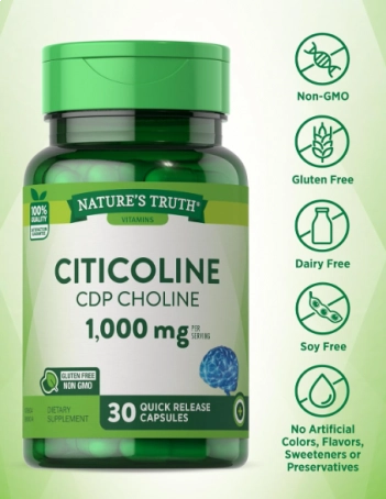 Citicoline 1000mg, 30 Cápsulas, Natures Truth