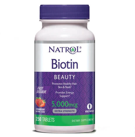 Biotina, 5000mcg, Sublingual, 250 comprimidos, Natrol