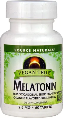 Melatonina Vegana 2.5mg, 60 Pastilhas sublingual, Sabor Laranja, Source Naturals Melatonina Vegana 2.5mg, 60 Pastilhas sublingual, Sabor Laranja, Source Naturals