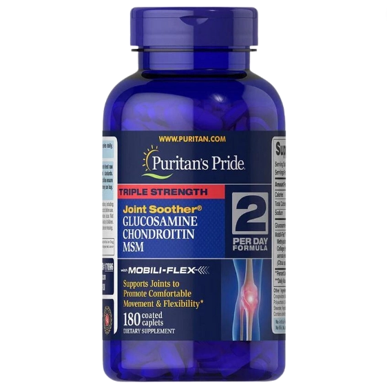 Glucosamina Condroitina e MSM, Força Tripla, 180 Comprimidos, Puritan's Pride