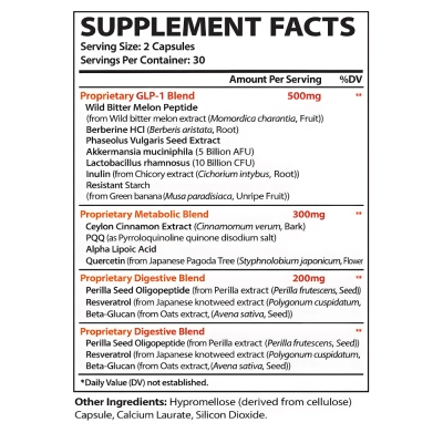 GLP-1 (Estimulante), Fórmula 3X mais Direcionada, 60 Cápsulas, Todesessis