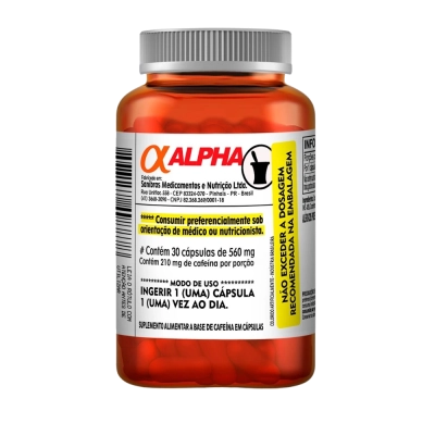 Alpha Axcell Mutante Cafeína, 500Mg, 30 Cápsulas, Sanibras