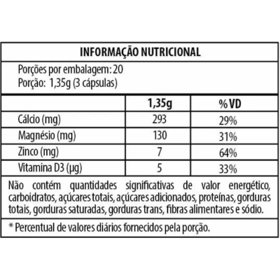 Cálcio, Magnésio, Zinco e D3, 60 Cápsulas - Flora Nativa Do Brasil 