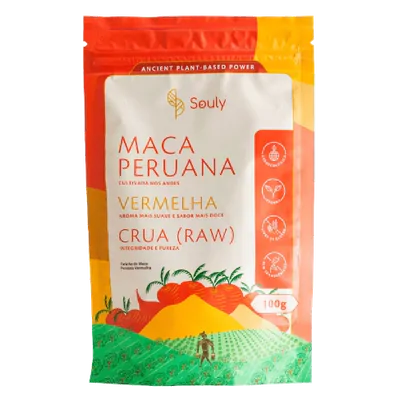 Maca Vermelha em pó, 100g, Souly