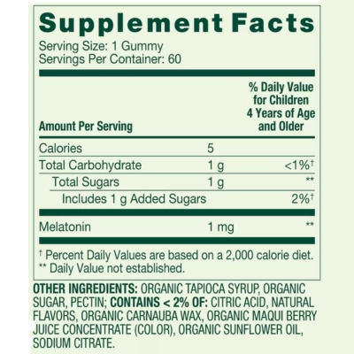 Melatonin Gummies for Kids 1mg, Melatonina Vegetariana, 60 Gomas Raspberry, Spring Valley