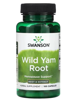 Wild Yam Root, Raiz de Inhame Selvagem, 100 Cápsulas, Swanson