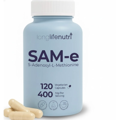 SAM-e 400mg, 120 Cápsulas, LongLifeNutri