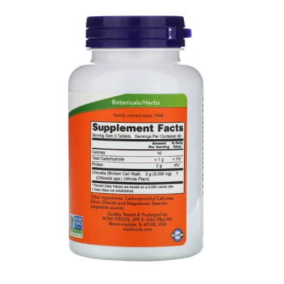 Chlorella 1000mg, Comprimidos Opções, Now