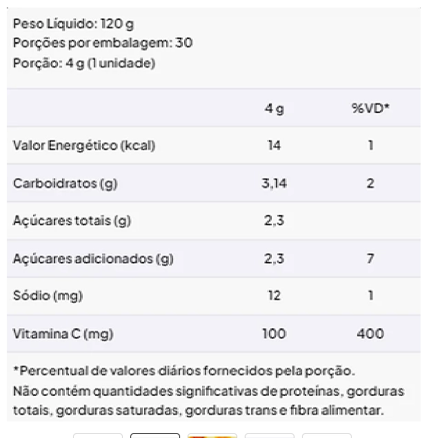 Vitamin C 100mg, 30 Gomas Sabor Tangerina, Gummy Original