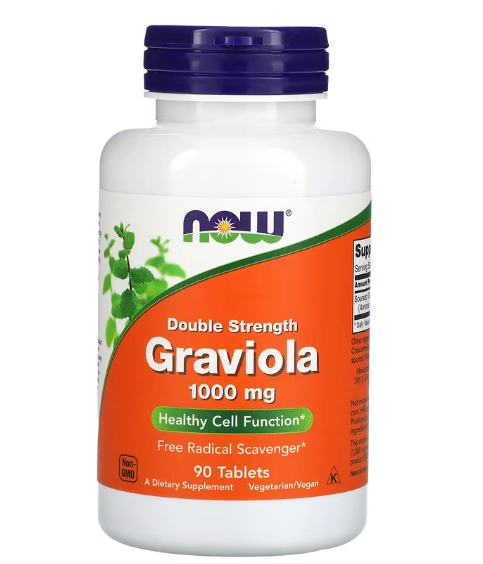 Graviola, Dupla Força, 1000mg, 90 Comprimidos, Now