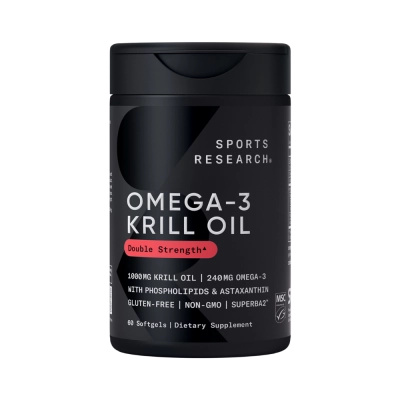 Omega 3 Krill Oil 1000mg, 60 Softgels, Sports Research 