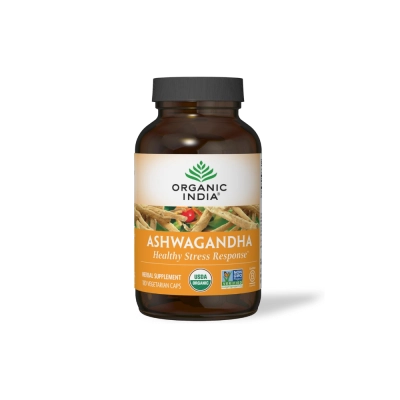 Ashwagandha 800mg, Redução do Estresse, Energia e Equilíbrio Diário, 180 Cápsulas, Organic India