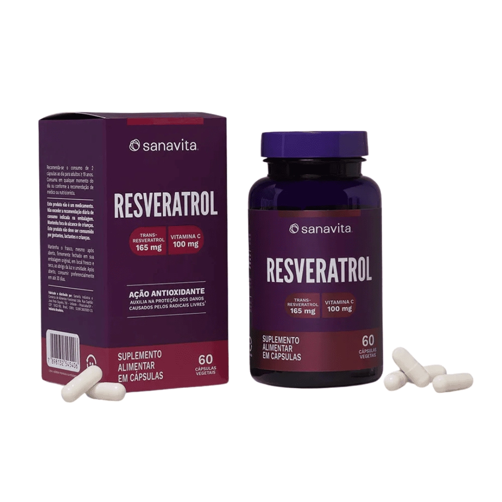 Resveratrol, 60 Cápsulas Vegetais - Sanavita