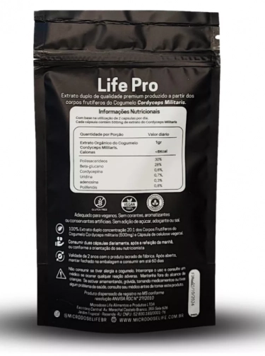 Extrato Cordyceps Militaris,Auxilio a Energia, Vitalidade e Libido, 90 Cápsulas, Microdose Life