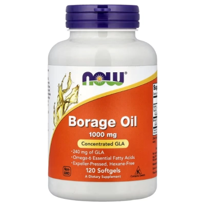 Borage Oil, Óleo de Borragem 1000mg, Cápsulas Opções, Now