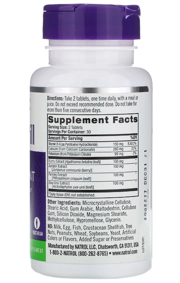 Water Pill, Pílula para Eliminação de Água, 60 Comprimidos, Natrol