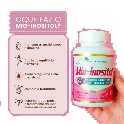 Mio-inositol + Vitaminas, 500mg, 60 cápsulas