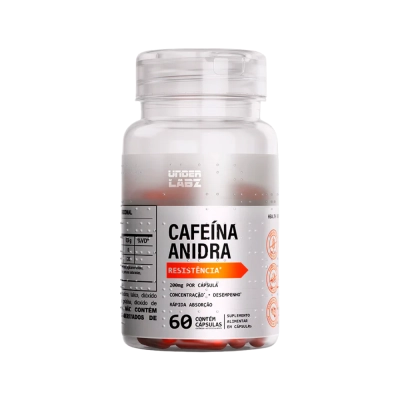 Cafeína Anidra, 200mg, 60 Cápsulas, Under Labz