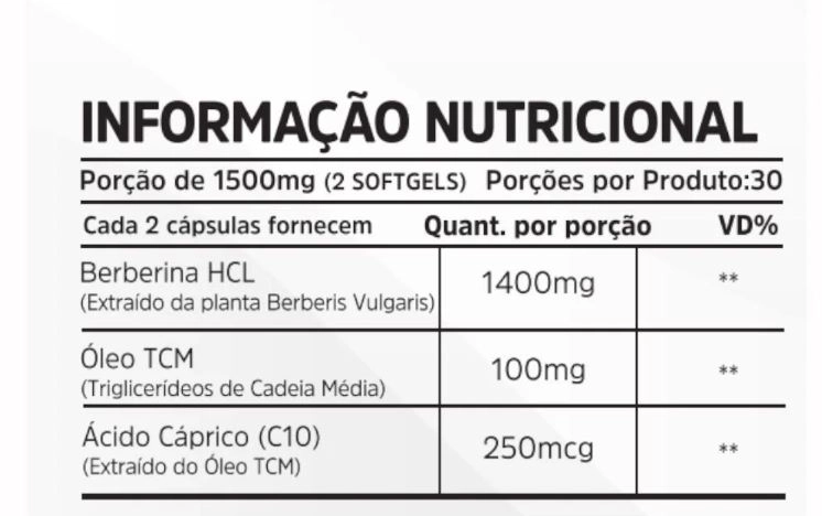 Berberina HCL, 1500mg, 60 Cápsulas, Nutrivitalle