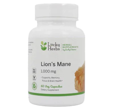 Lion's Mane, Juba de Leão, 500mg, 60 Cápsulas, Lucky Vitamin