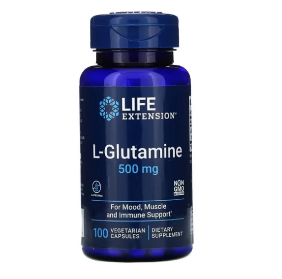 L-Glutamina, 500 mg, 100 Cápsulas, Life Extension