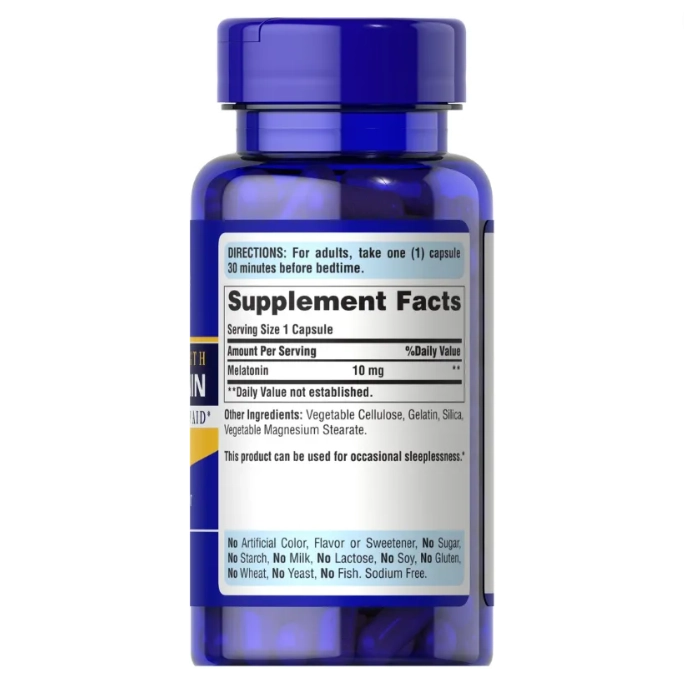 Melatonina, 10mg, 120 Cápsulas, Super Strength, Puritan's Pride