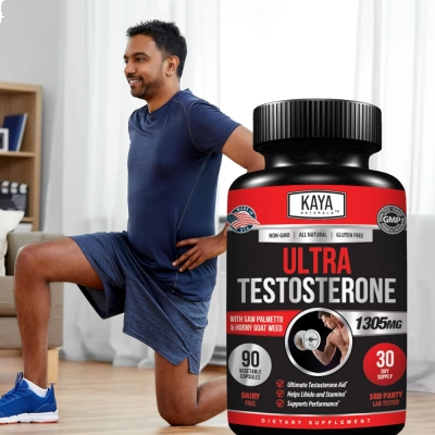 Ultra Testosterone, Suporte Hormonal Masculino, Energia e Performance Física, 90 Cápsulas, Kaya